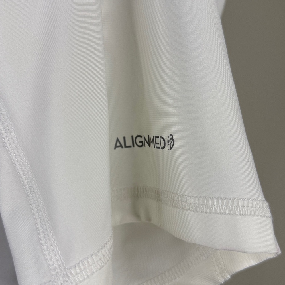 ALIGNMED Men’s White Postural Fitness Short Sleeve Zip-Up Top L - Picture 5 of 11